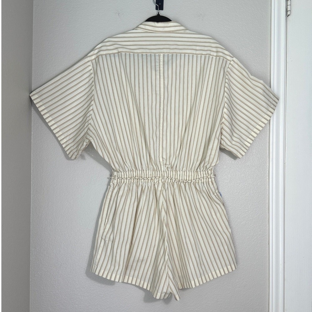 Faithfull the Brand Faia Playsuit Romper Butter Stripe 10, Minimalist Relaxed - Picture 5 of 16
